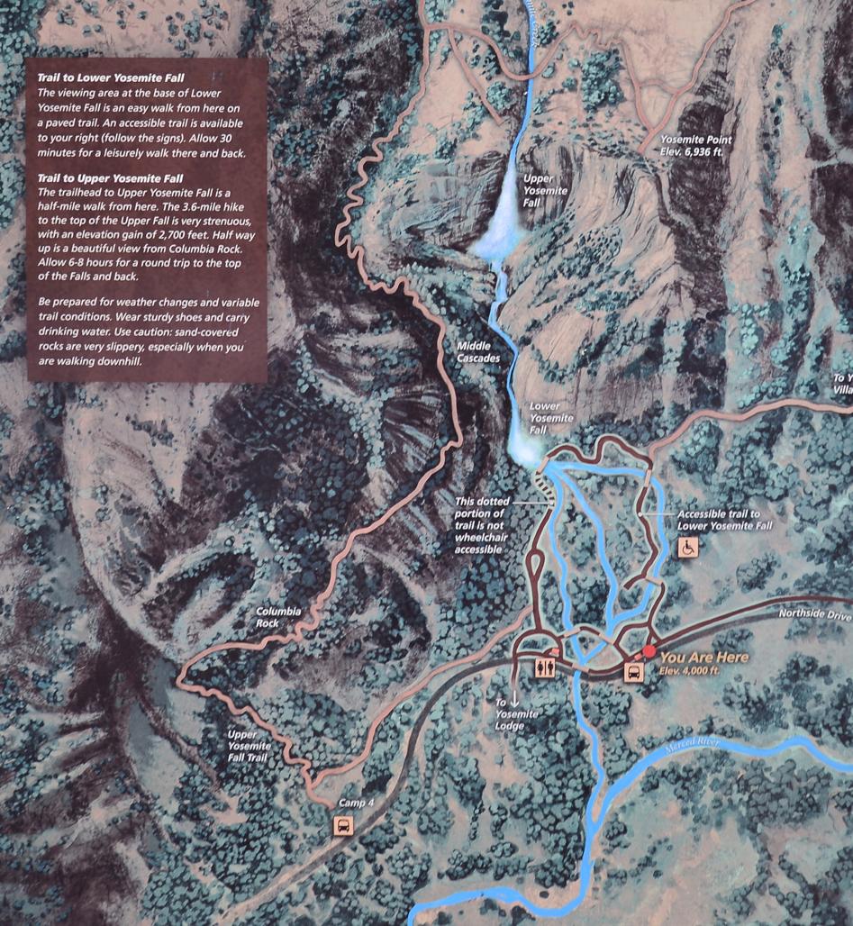 Yosemite Falls Map